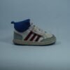 NEW Adidas Boys GZ9650 Hoops Mid 3.0 White/Blue Hook & Loop Shoes
